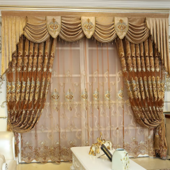 2 Pks European Royal Luxury Embroidered Decorative Curtain