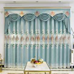 7 Pcs Embroidery Design Luxurious Windows Curtains